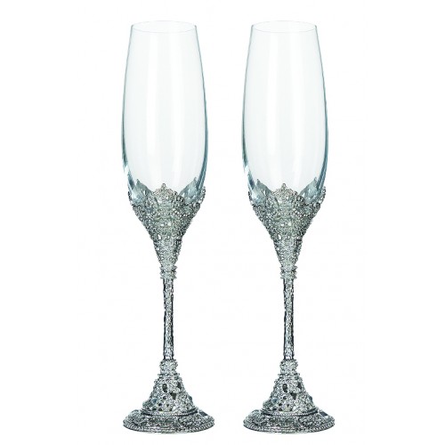 Elegant Wedding Glasses for Premium Silver toasting glasses