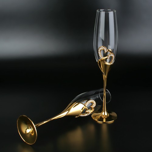 Gold Toasting Glasses for Gold heart glasses