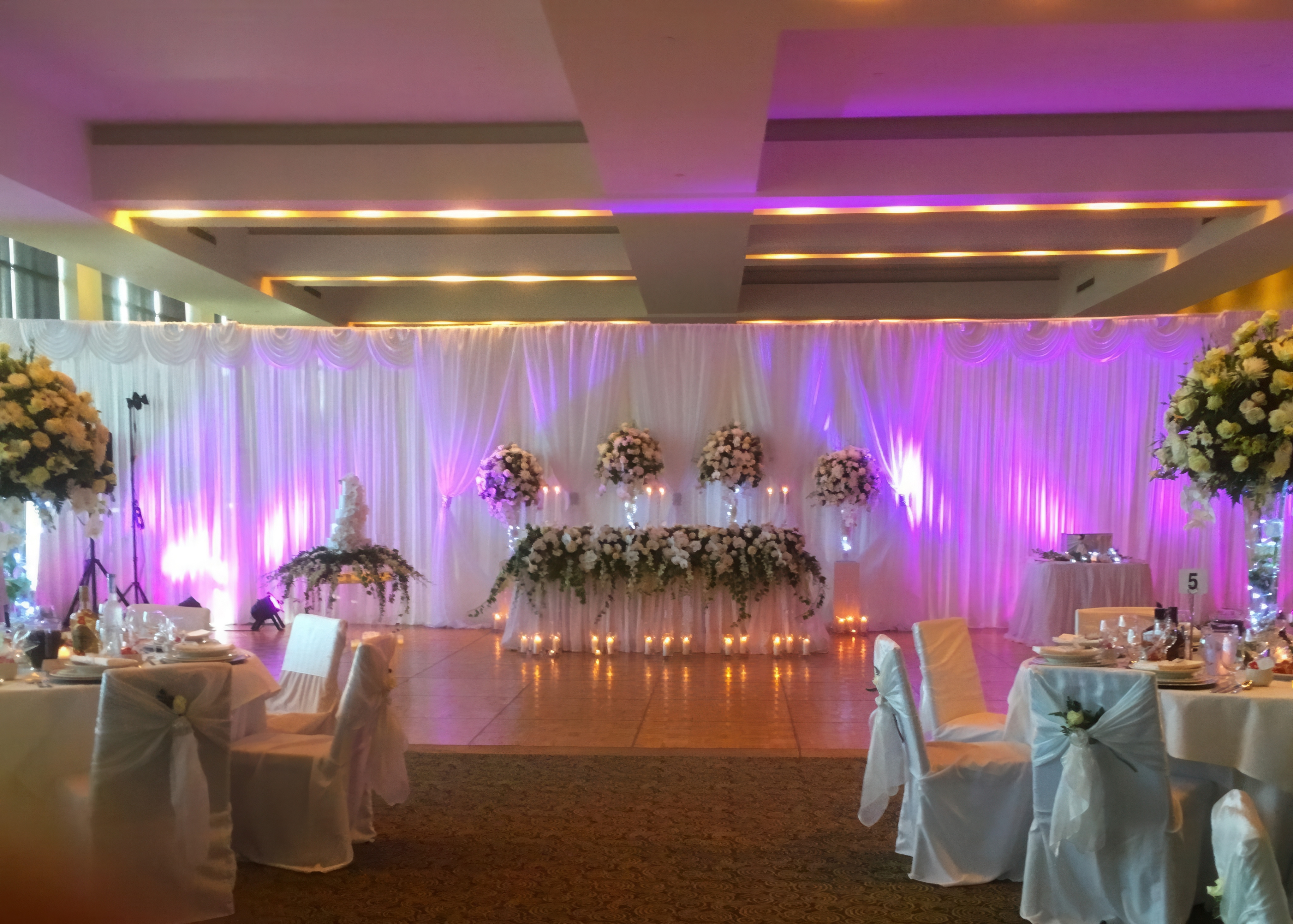Elegant Occasions room transformation with layered decor