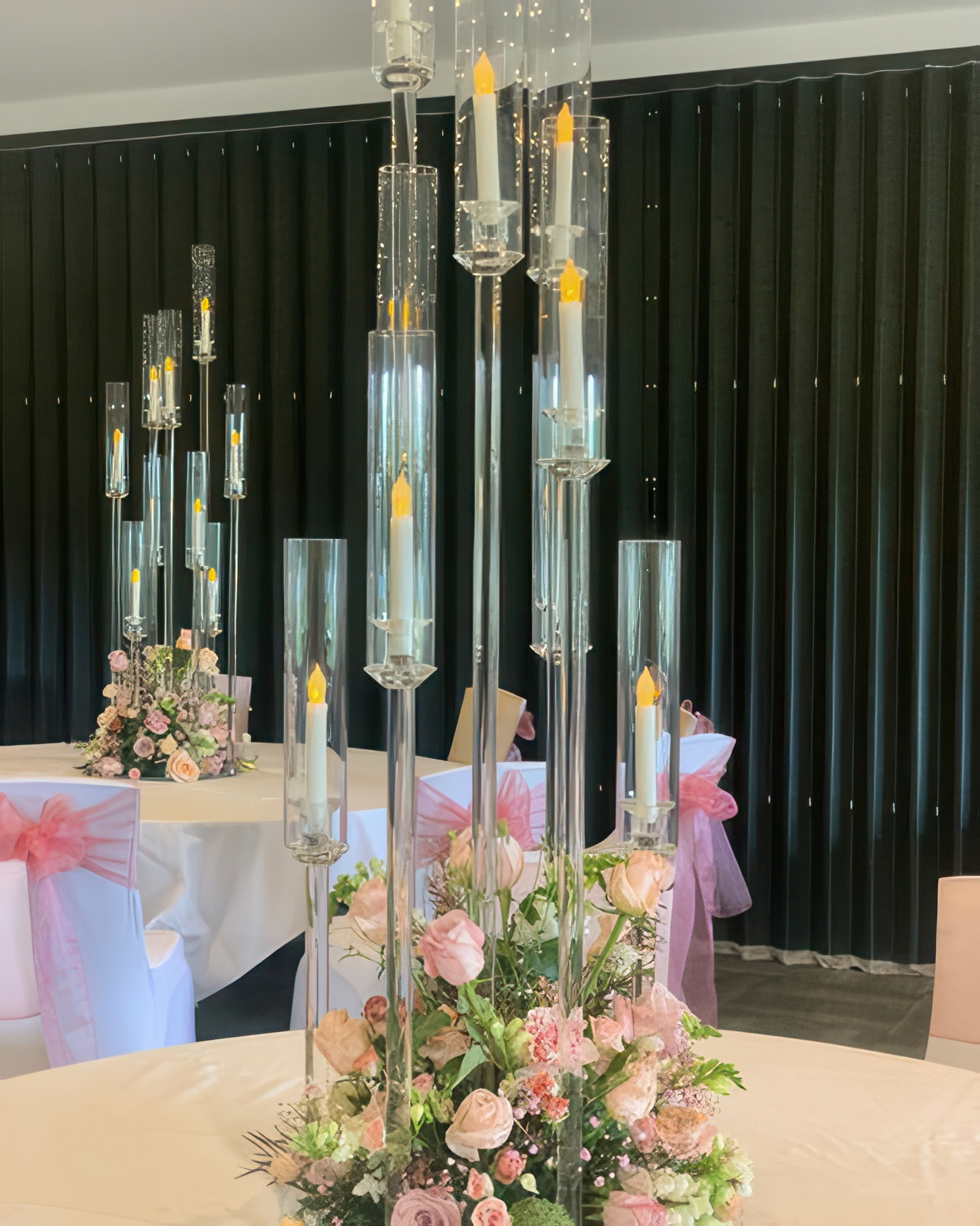 large glass candelabra
