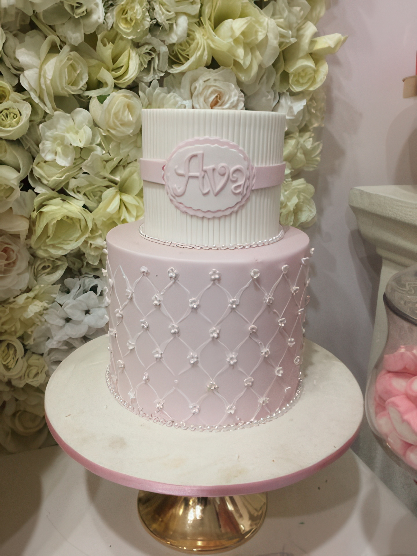 gold cake stand hire