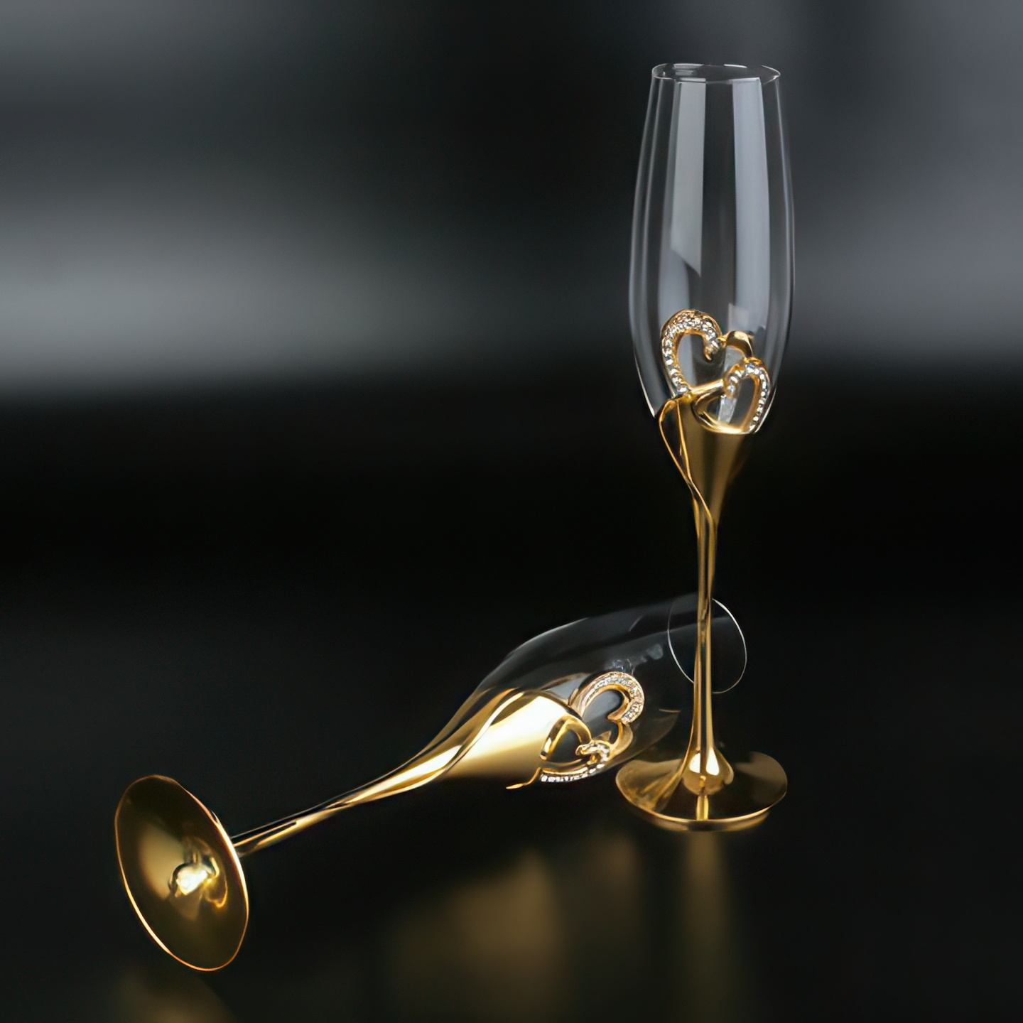 Gold toasting glasses